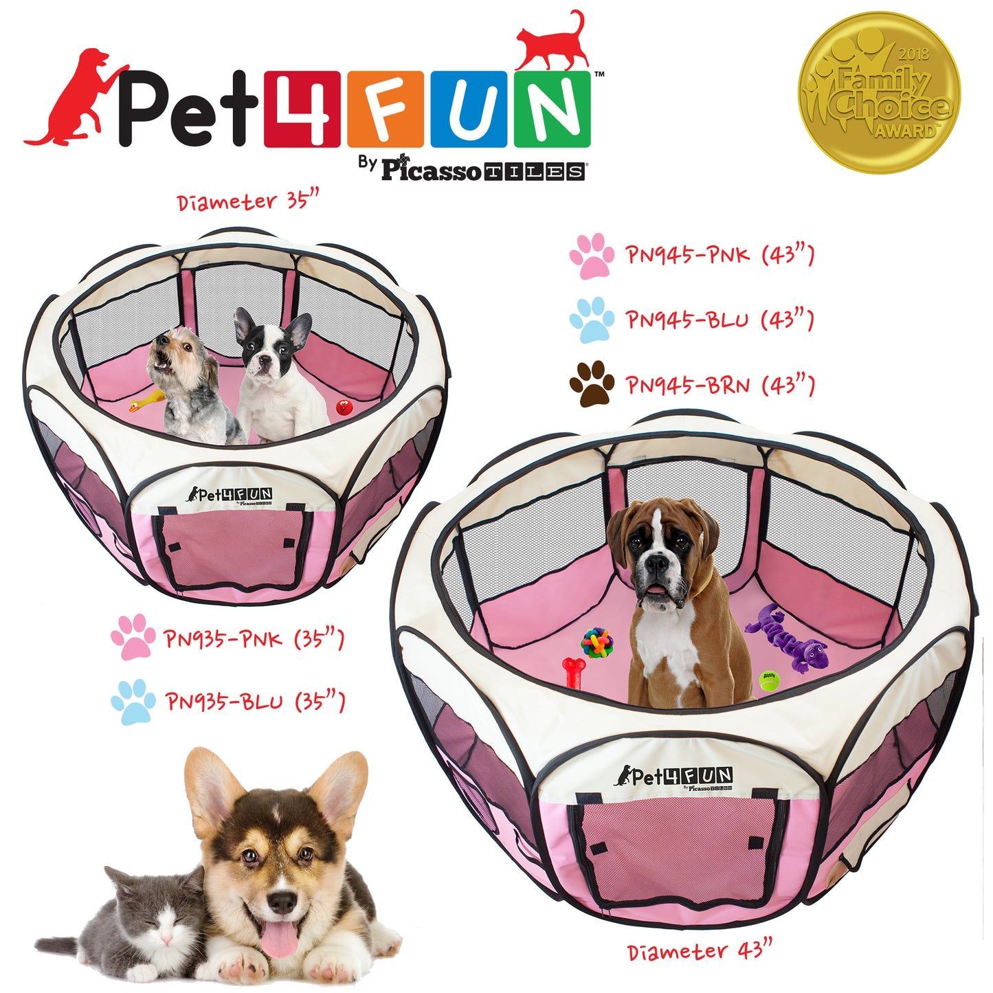 PET4FUN® Portable Pet Puppy Dog Playpen